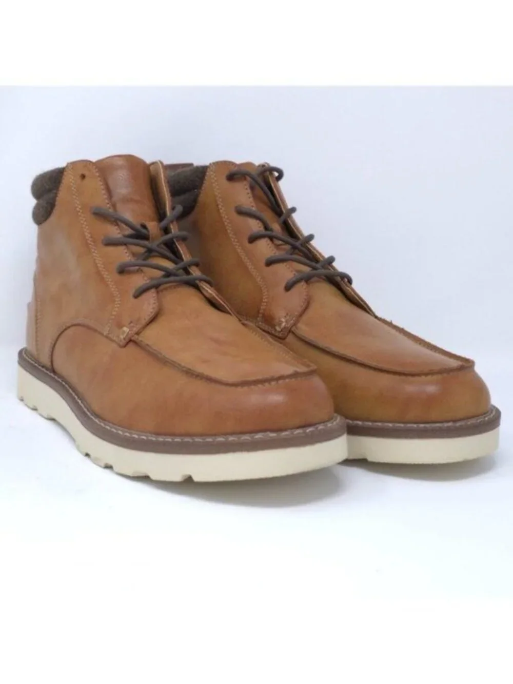 New Club Room Clifton Black Faux Leather Moc Toe Chukka Boots Men’s 10M ( - Picture 2 of 8